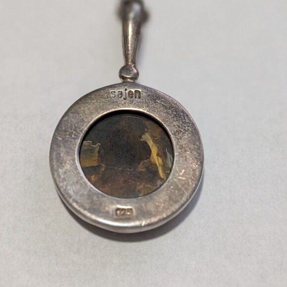 Sajen 18" Sterling Silver Necklace with Tiger Eye Pendant - Picture 16 of 16